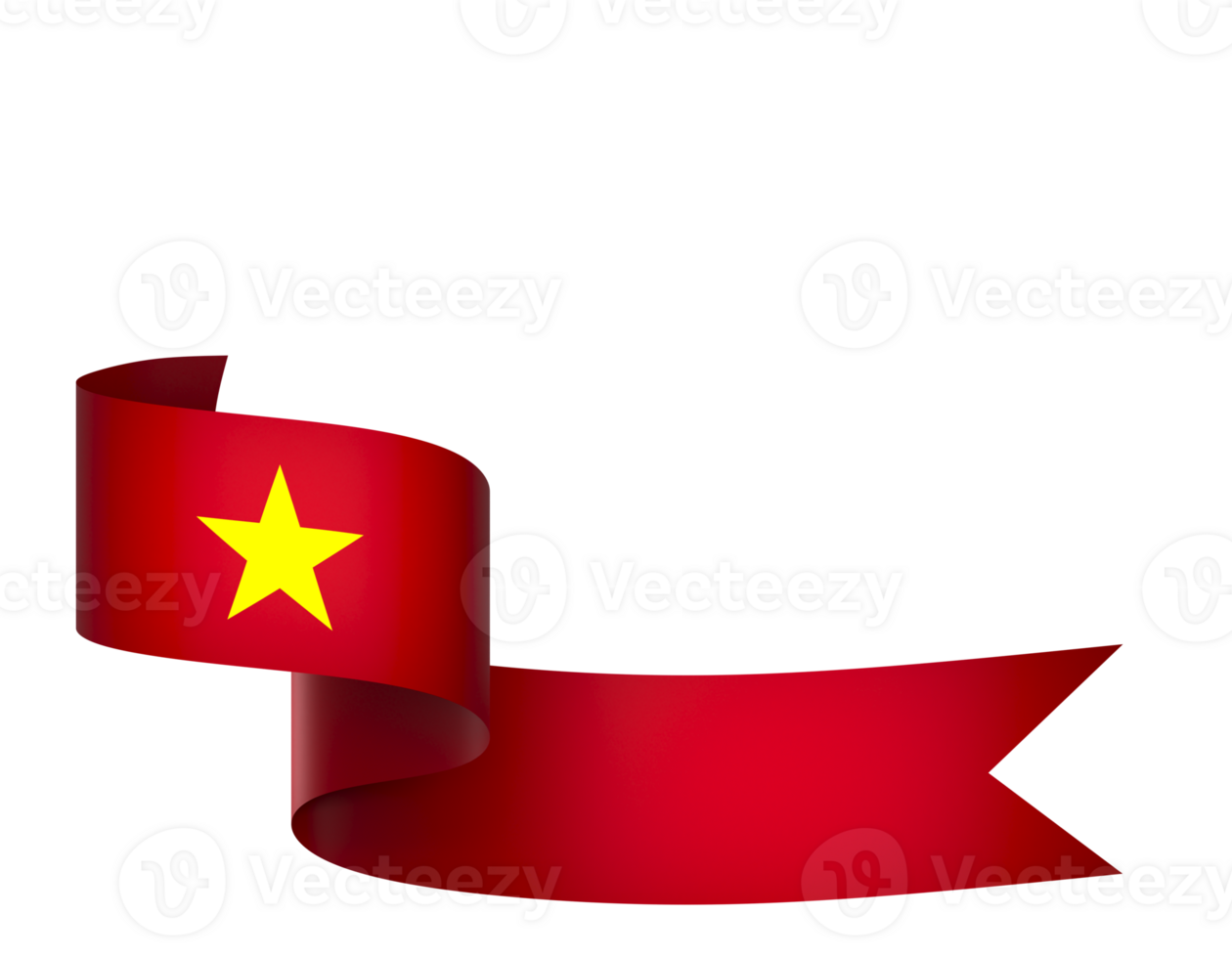 Vietnam flag element design national independence day banner ribbon png