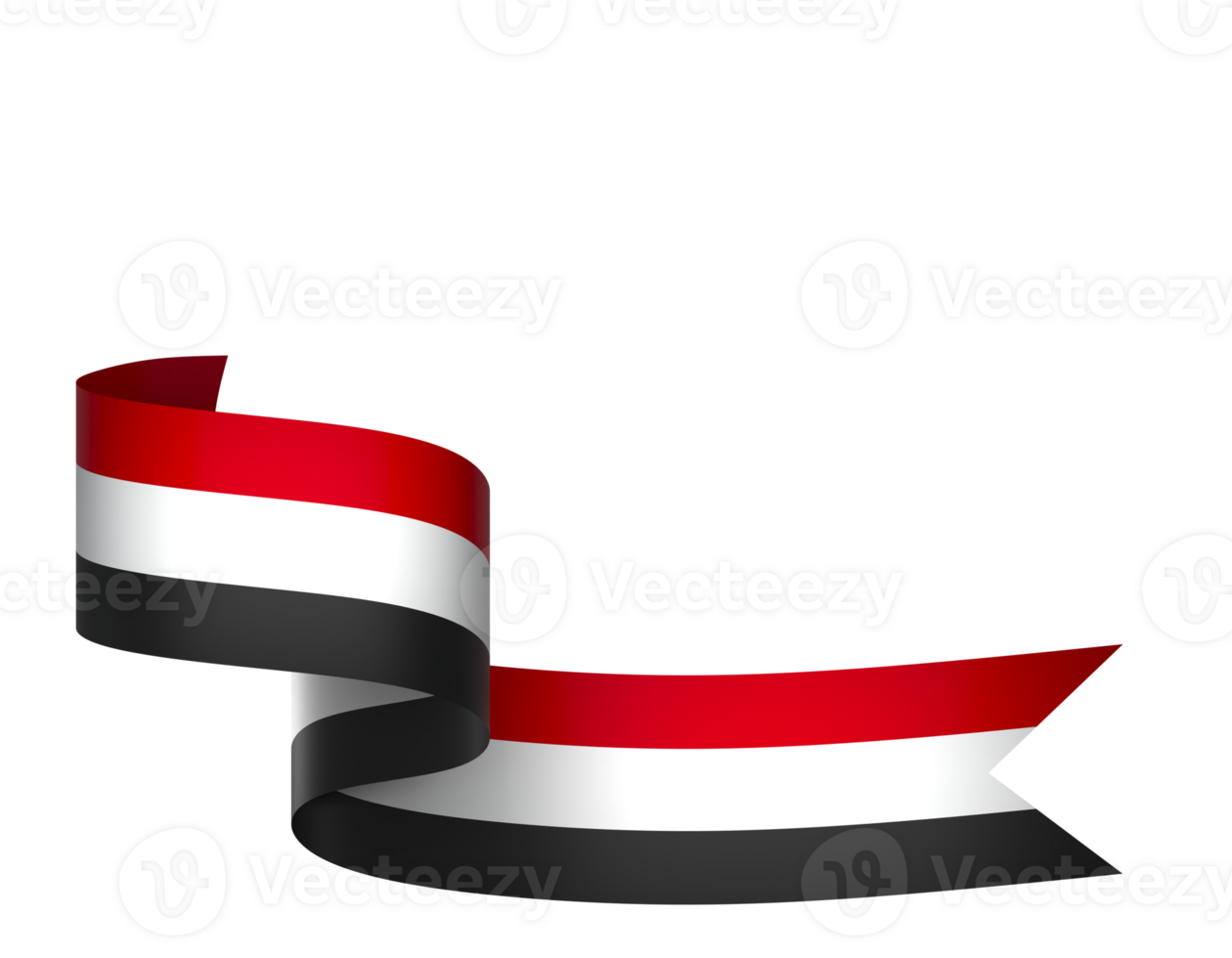 Yemen flag element design national independence day banner ribbon png