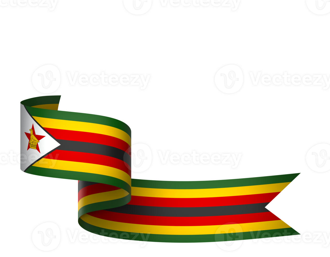 Zimbabwe flag element design national independence day banner ribbon png