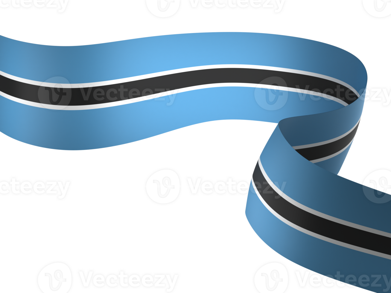 Botswana flag element design national independence day banner ribbon png