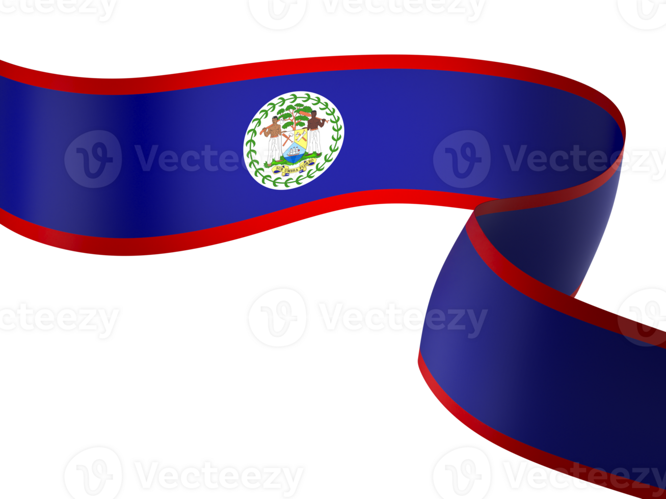 Belize flag element design national independence day banner ribbon png