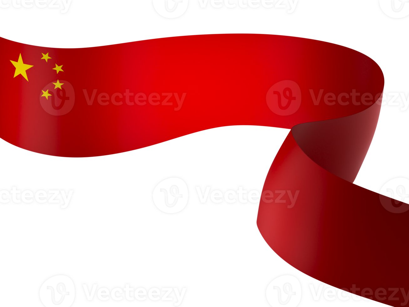 China flag element design national independence day banner ribbon png