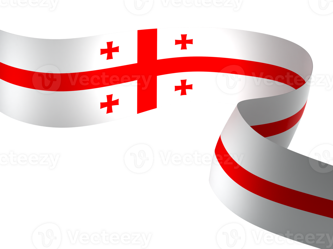 Georgia flag element design national independence day banner ribbon png