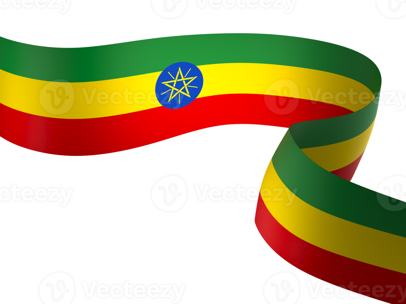 Ethiopia flag element design national independence day banner ribbon png