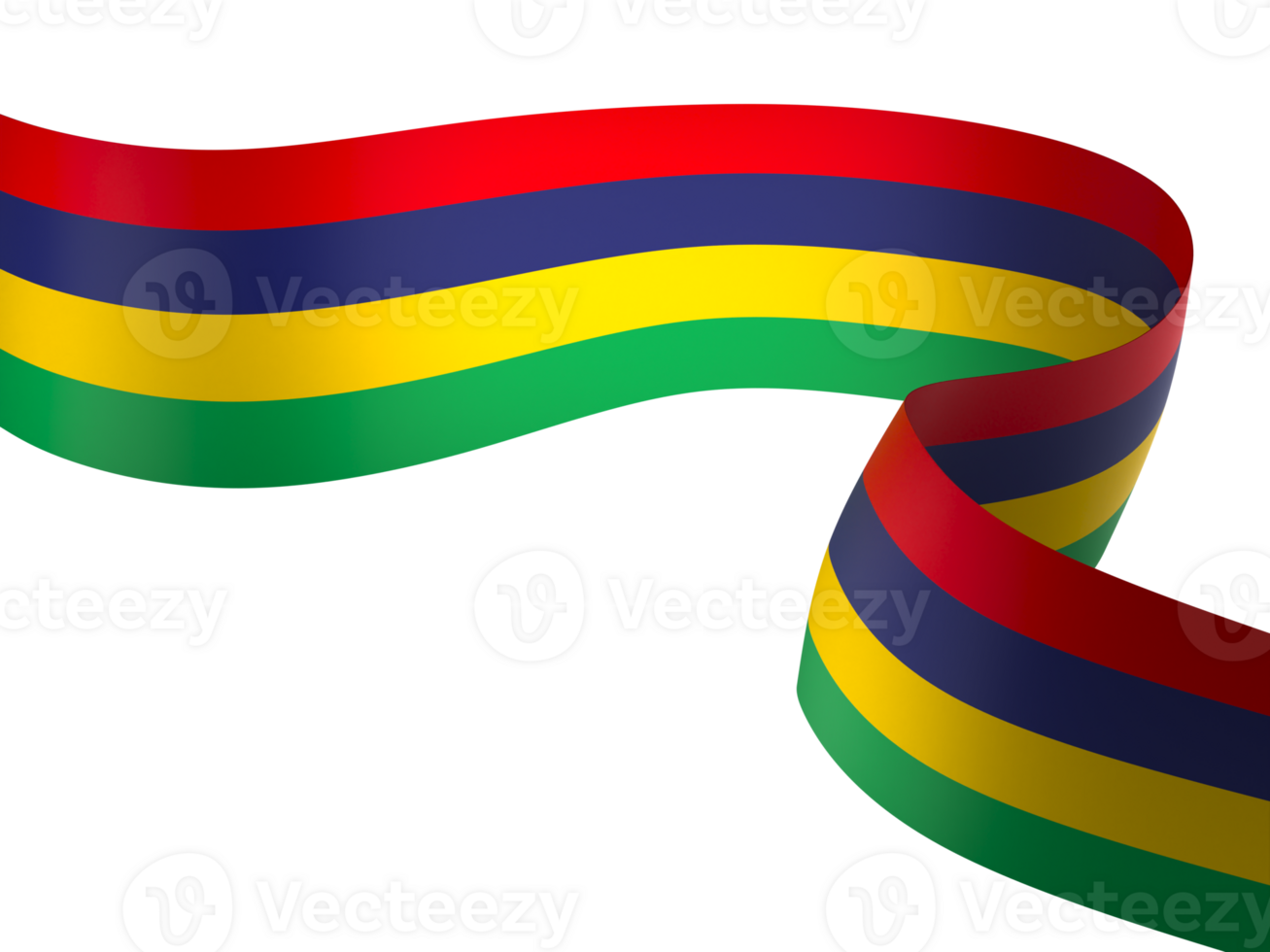 Mauritius flag element design national independence day banner ribbon png