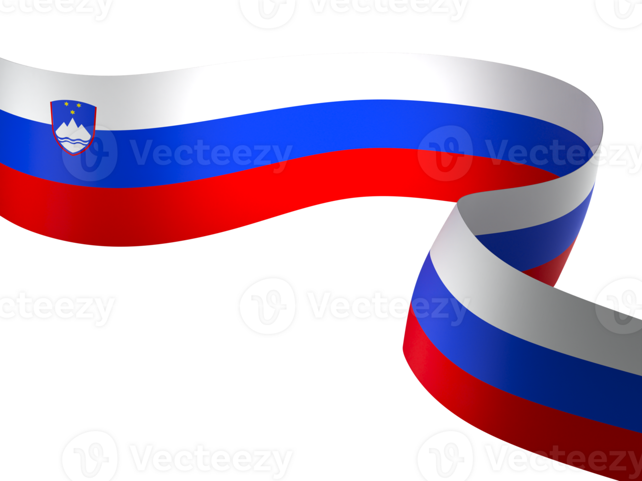 Slovenia flag element design national independence day banner ribbon png
