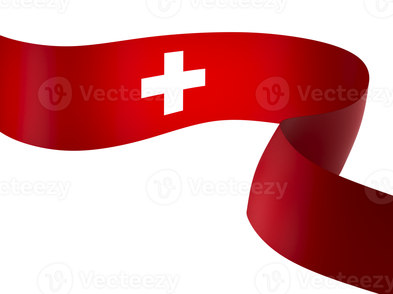 Switzerland flag element design national independence day banner ribbon png