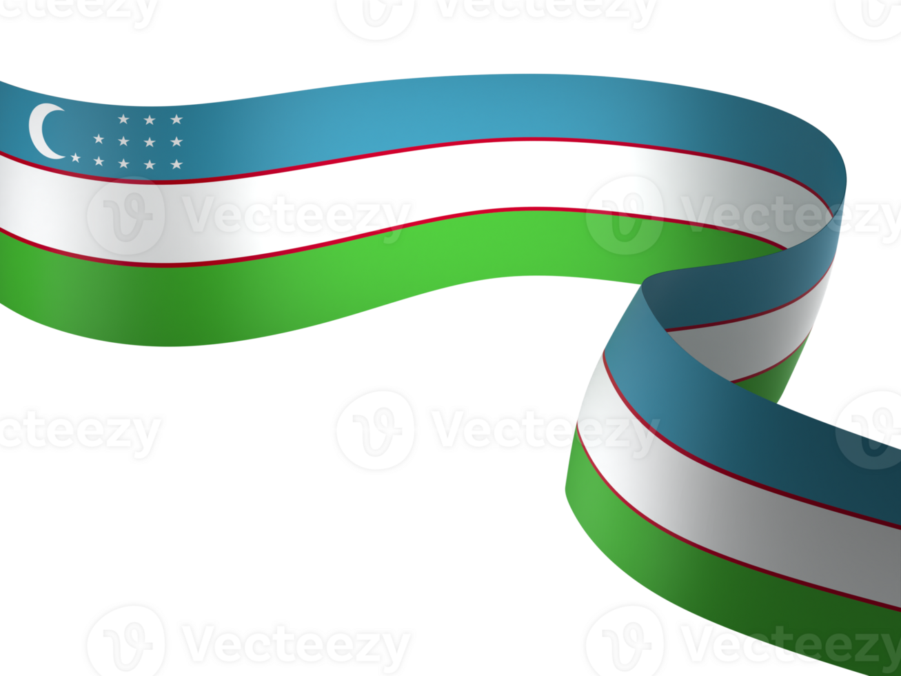 Uzbekistan flag element design national independence day banner ribbon png