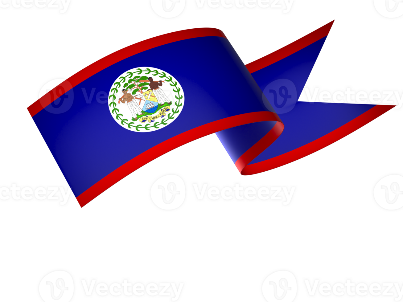 Belize flag element design national independence day banner ribbon png