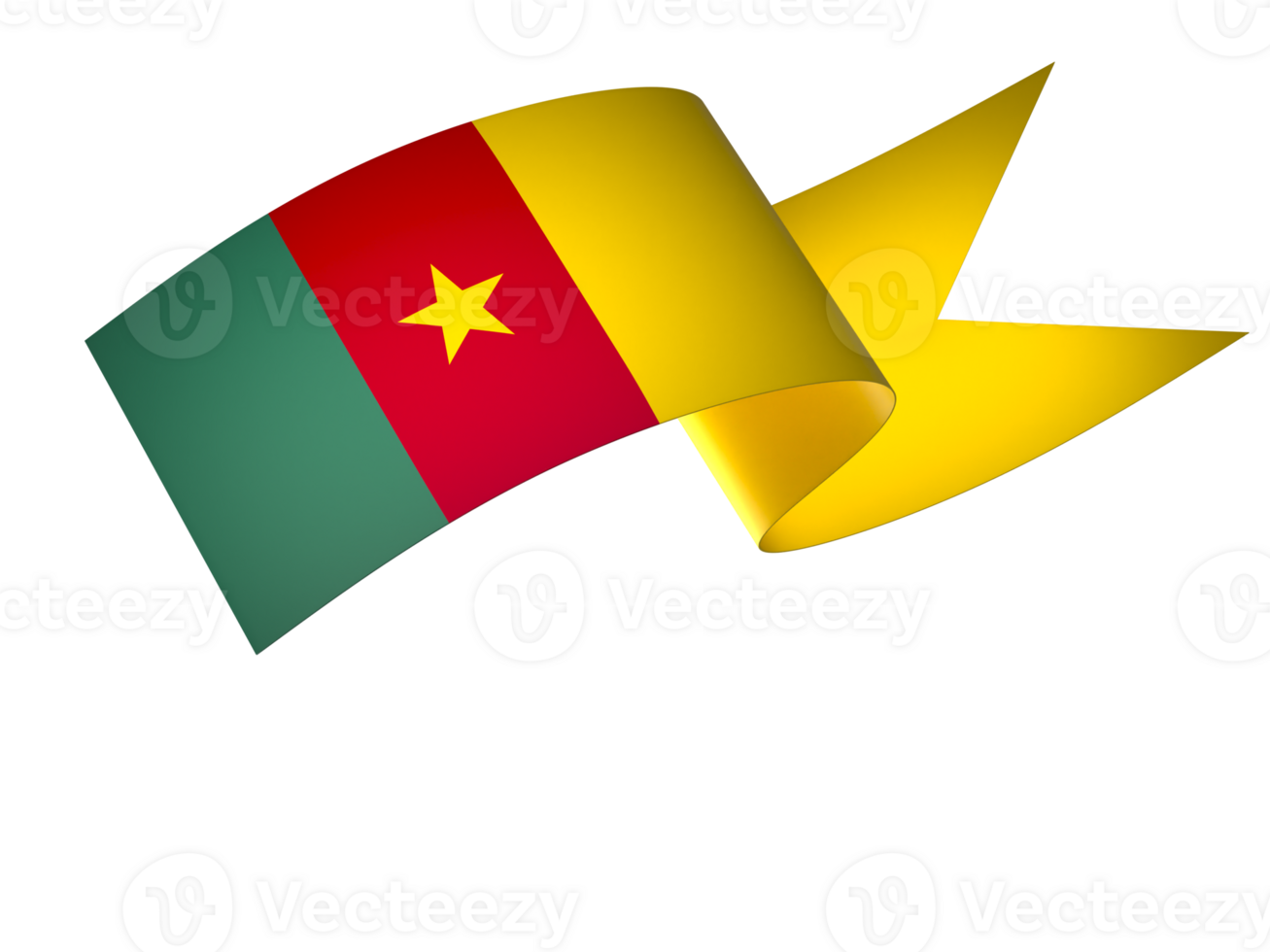 Cameroon flag element design national independence day banner ribbon png