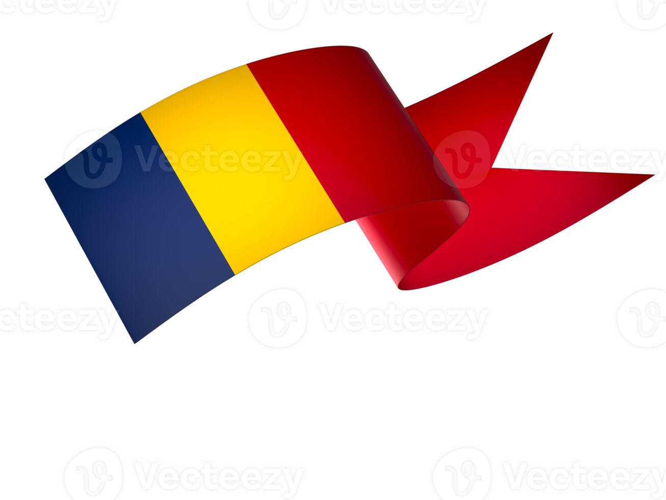 Chad flag element design national independence day banner ribbon png