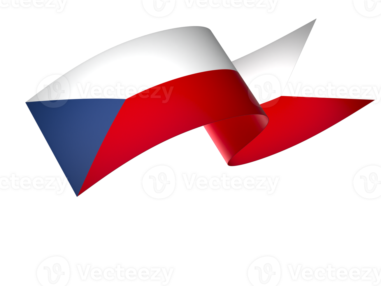 Czech Republic flag element design national independence day banner ribbon png
