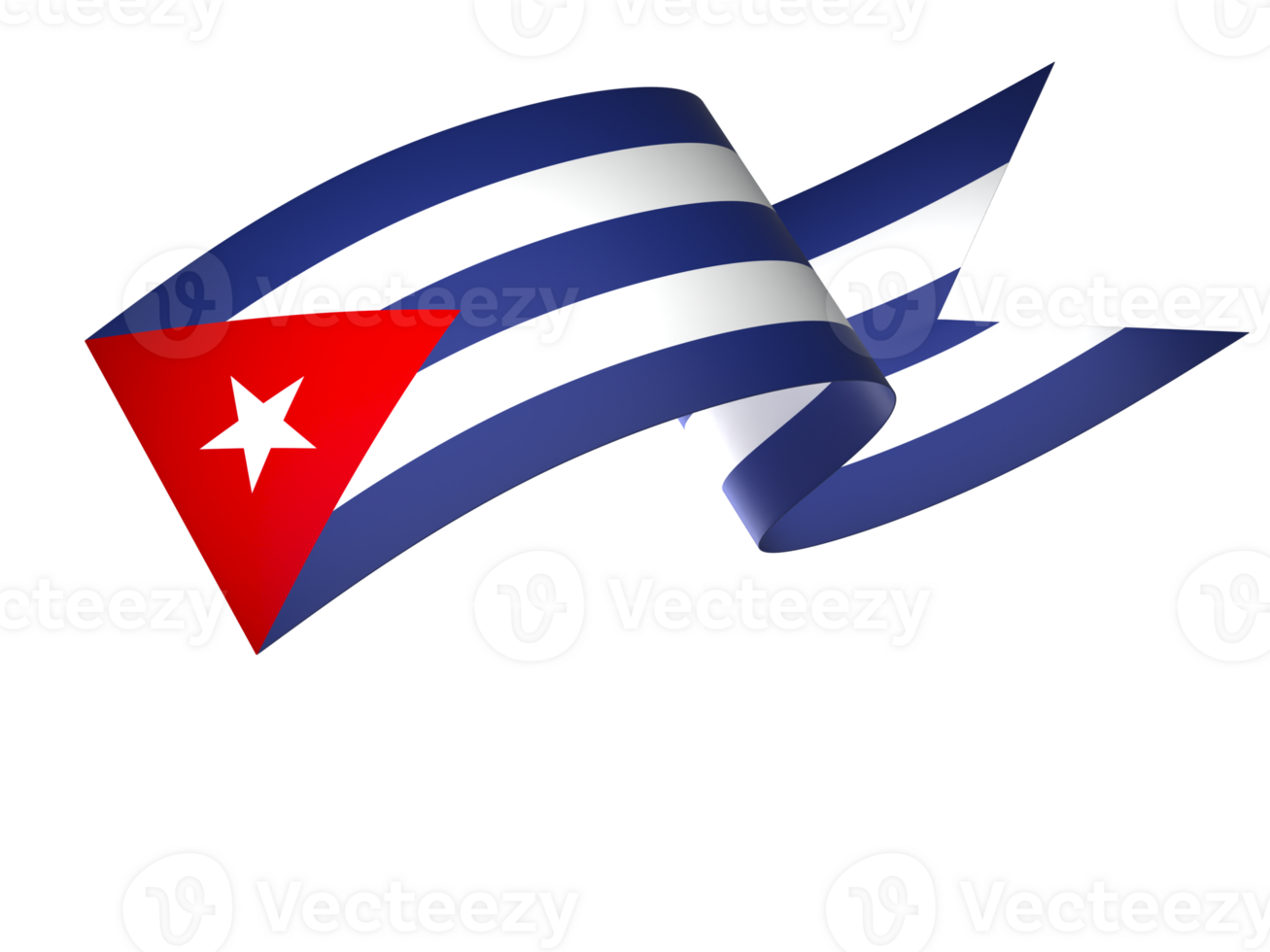 Cuba flag element design national independence day banner ribbon png