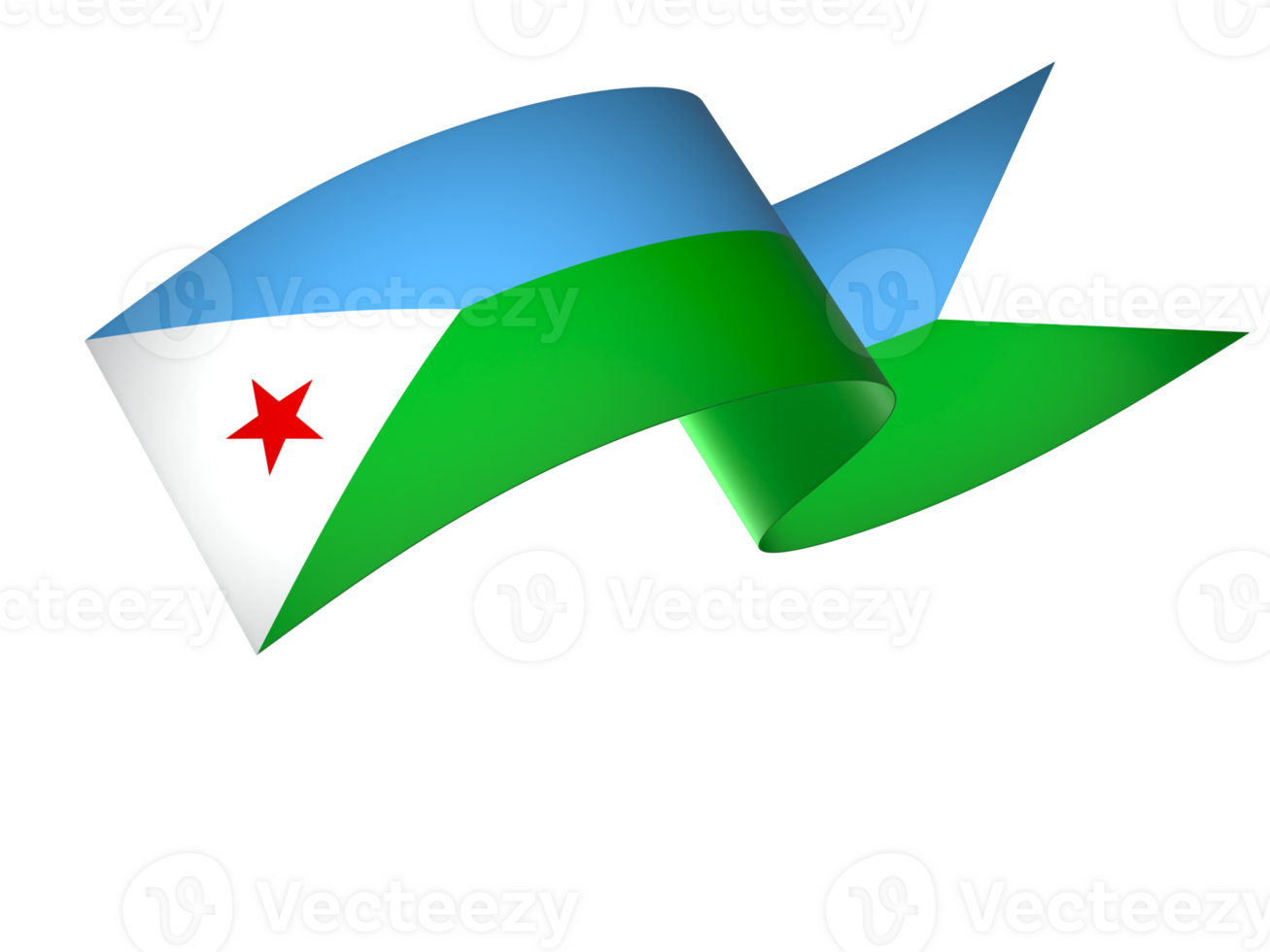 Djibouti flag element design national independence day banner ribbon png