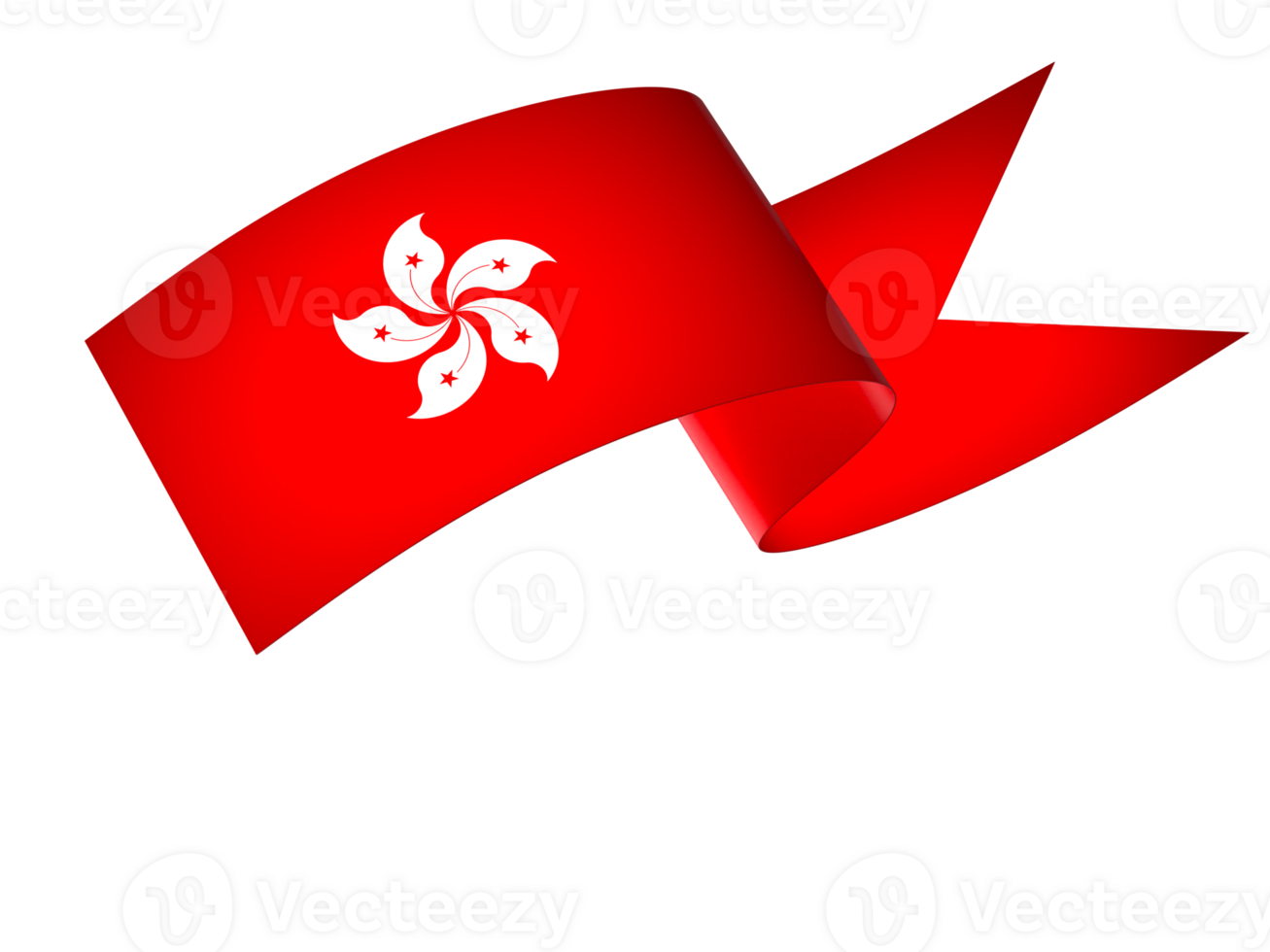 Hong Kong flag element design national independence day banner ribbon png
