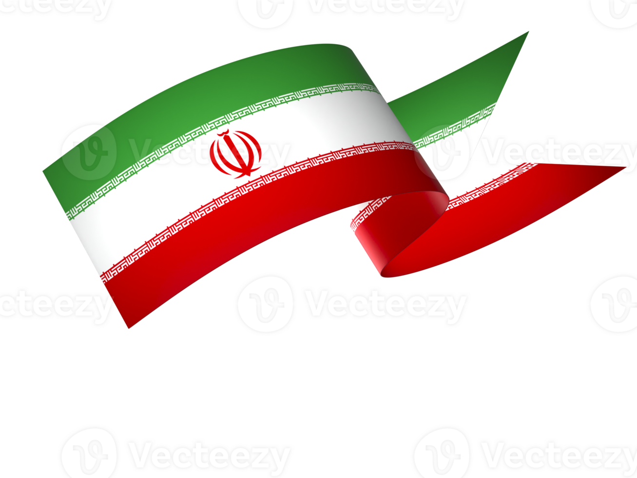 Iran flag element design national independence day banner ribbon png