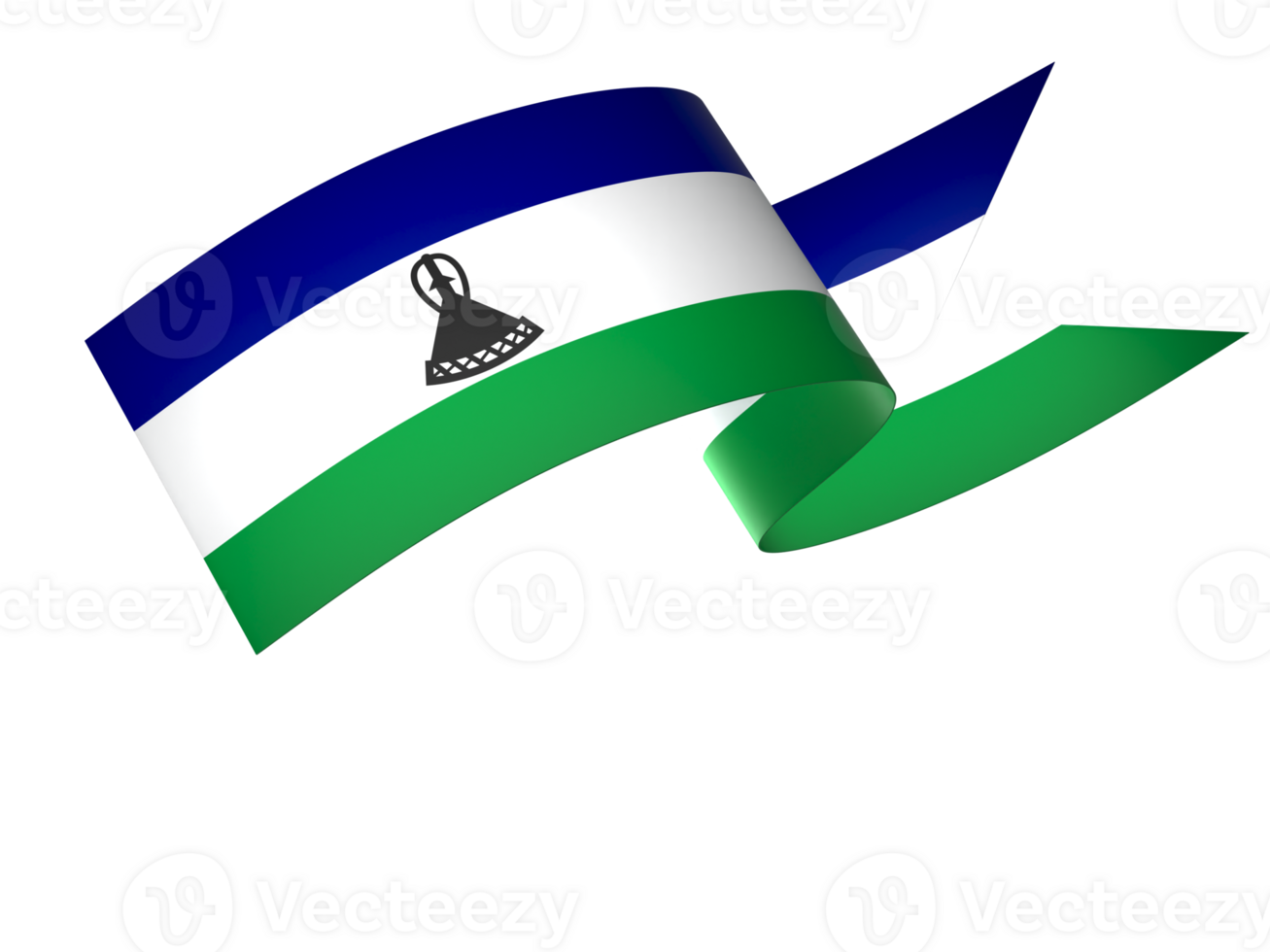 Lesotho flag element design national independence day banner ribbon png