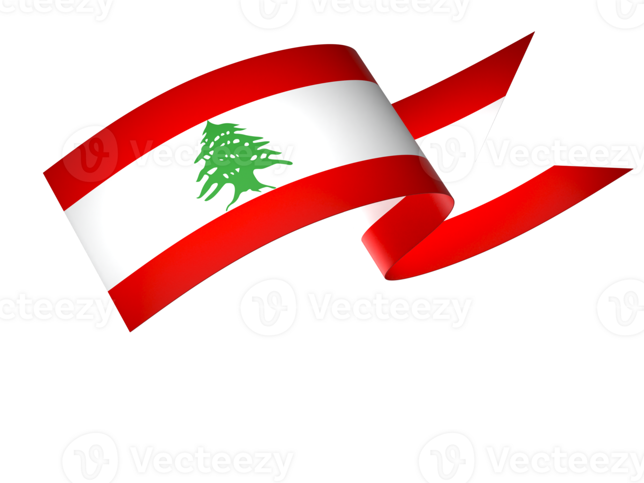 Lebanon flag element design national independence day banner ribbon png