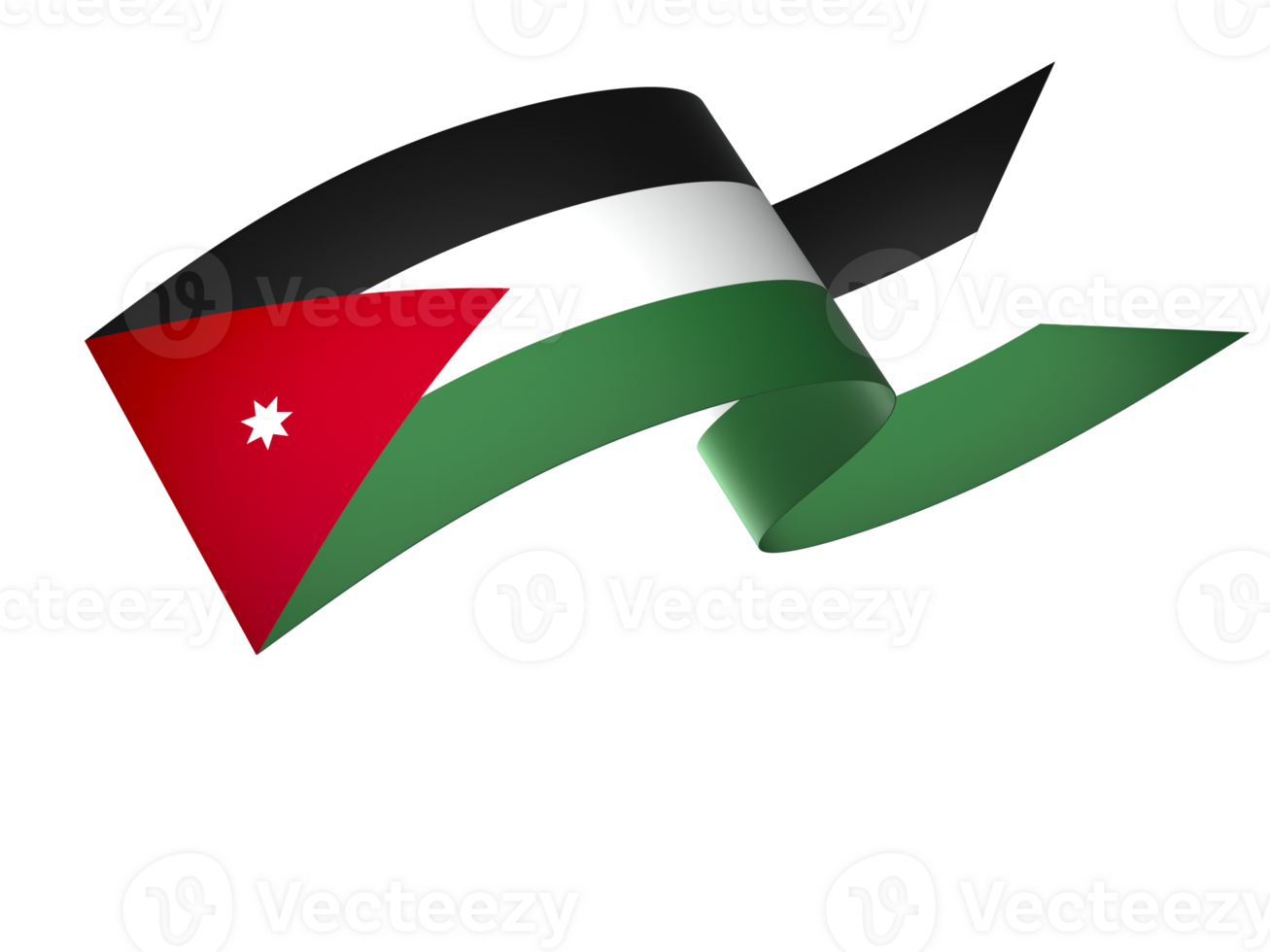 Jordan flag element design national independence day banner ribbon png