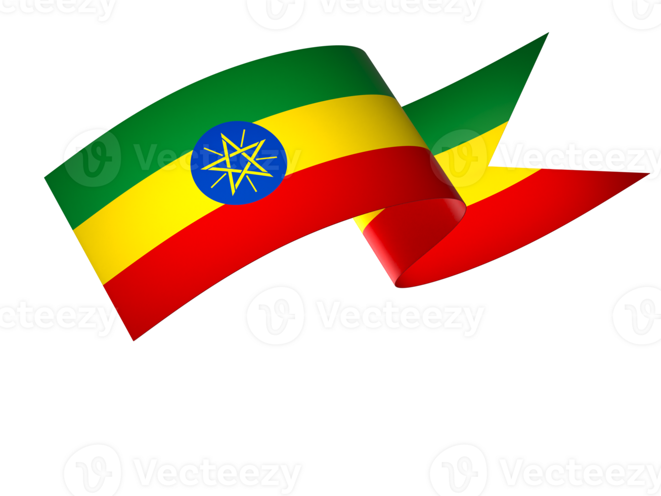 Ethiopia flag element design national independence day banner ribbon png