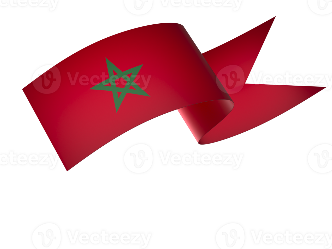 Morocco flag element design national independence day banner ribbon png