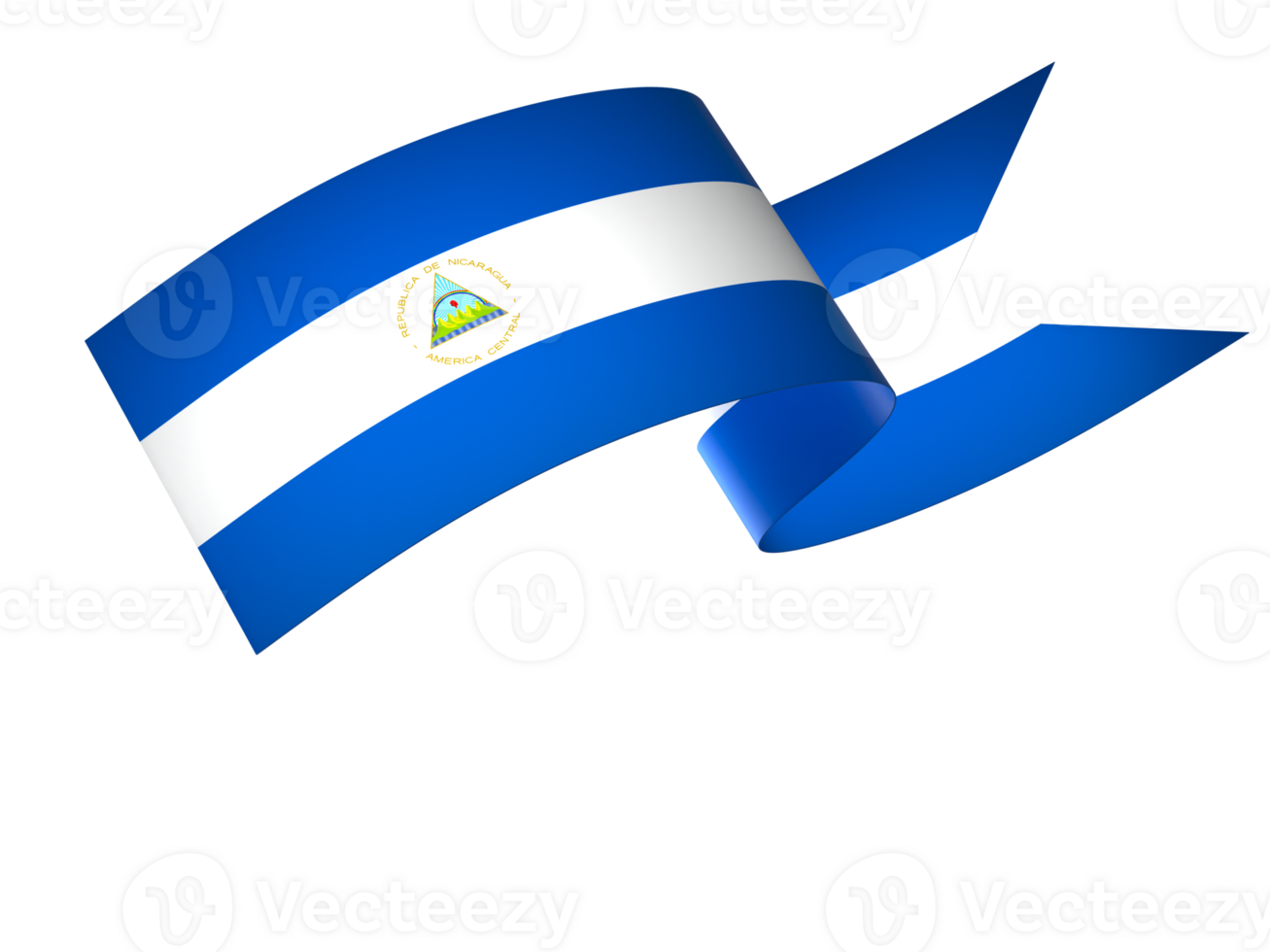 Nicaragua flag element design national independence day banner ribbon png