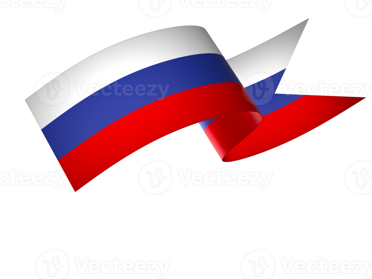 Russia flag element design national independence day banner ribbon png