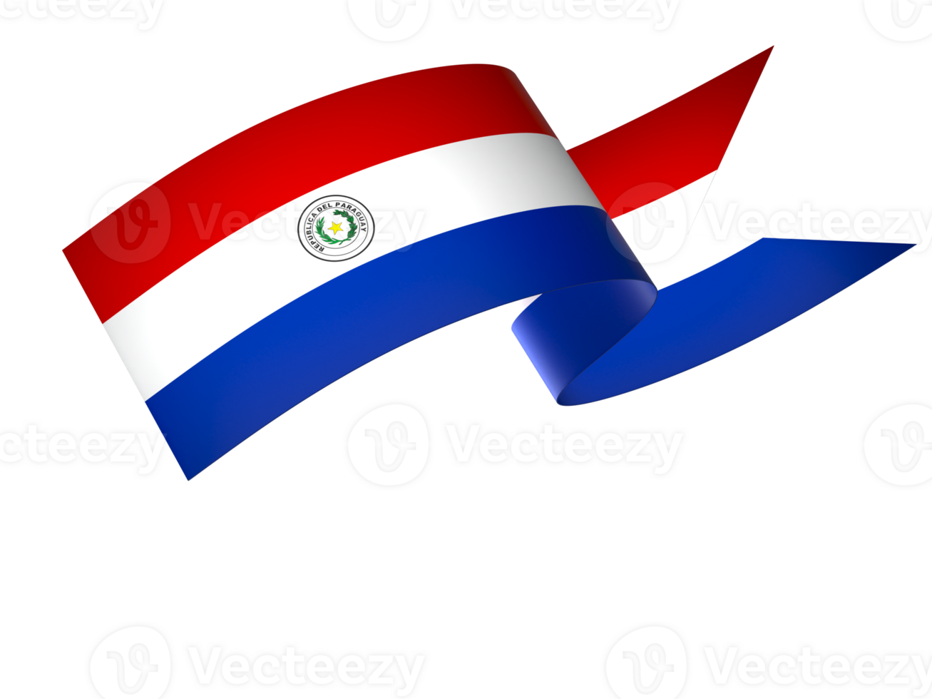 Paraguay flag element design national independence day banner ribbon png