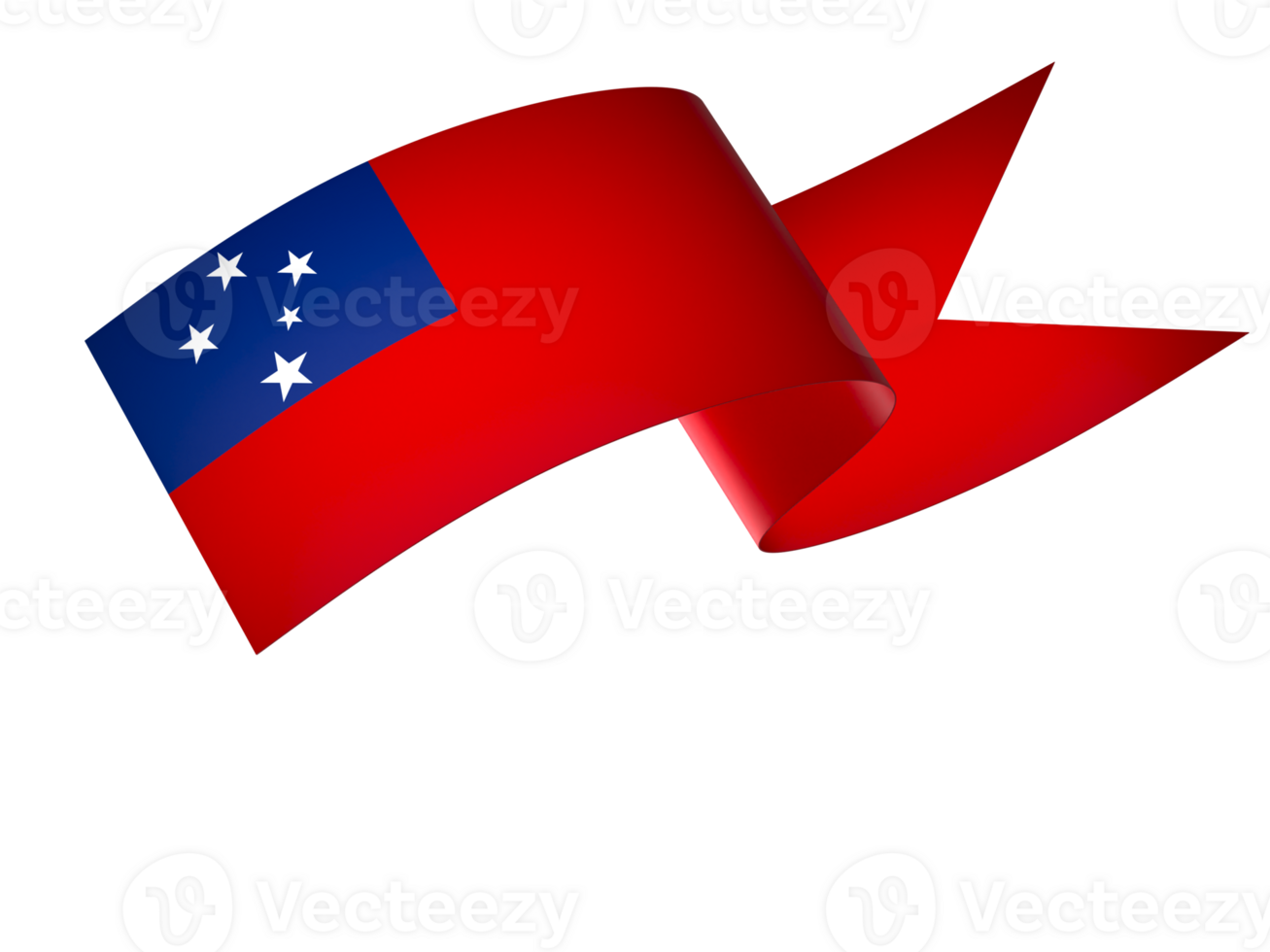 Samoa flag element design national independence day banner ribbon png