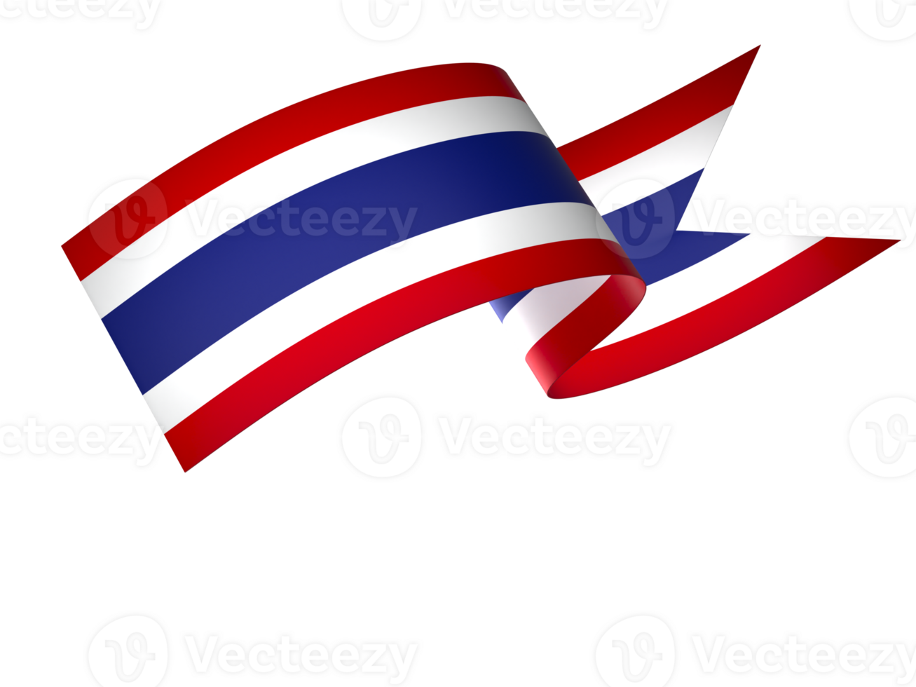 Thailand flag element design national independence day banner ribbon png