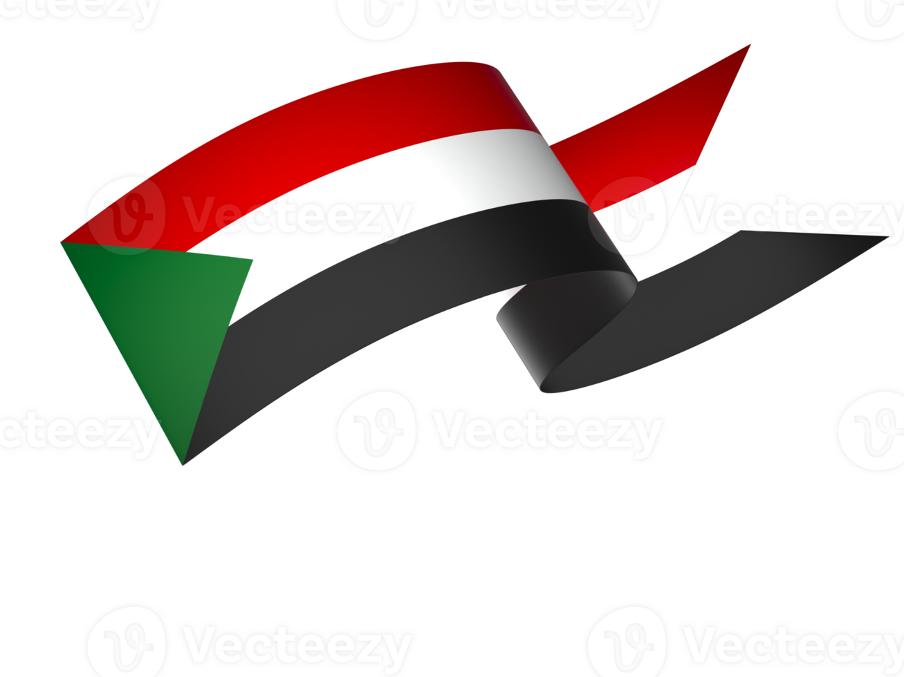 Sudan flag element design national independence day banner ribbon png