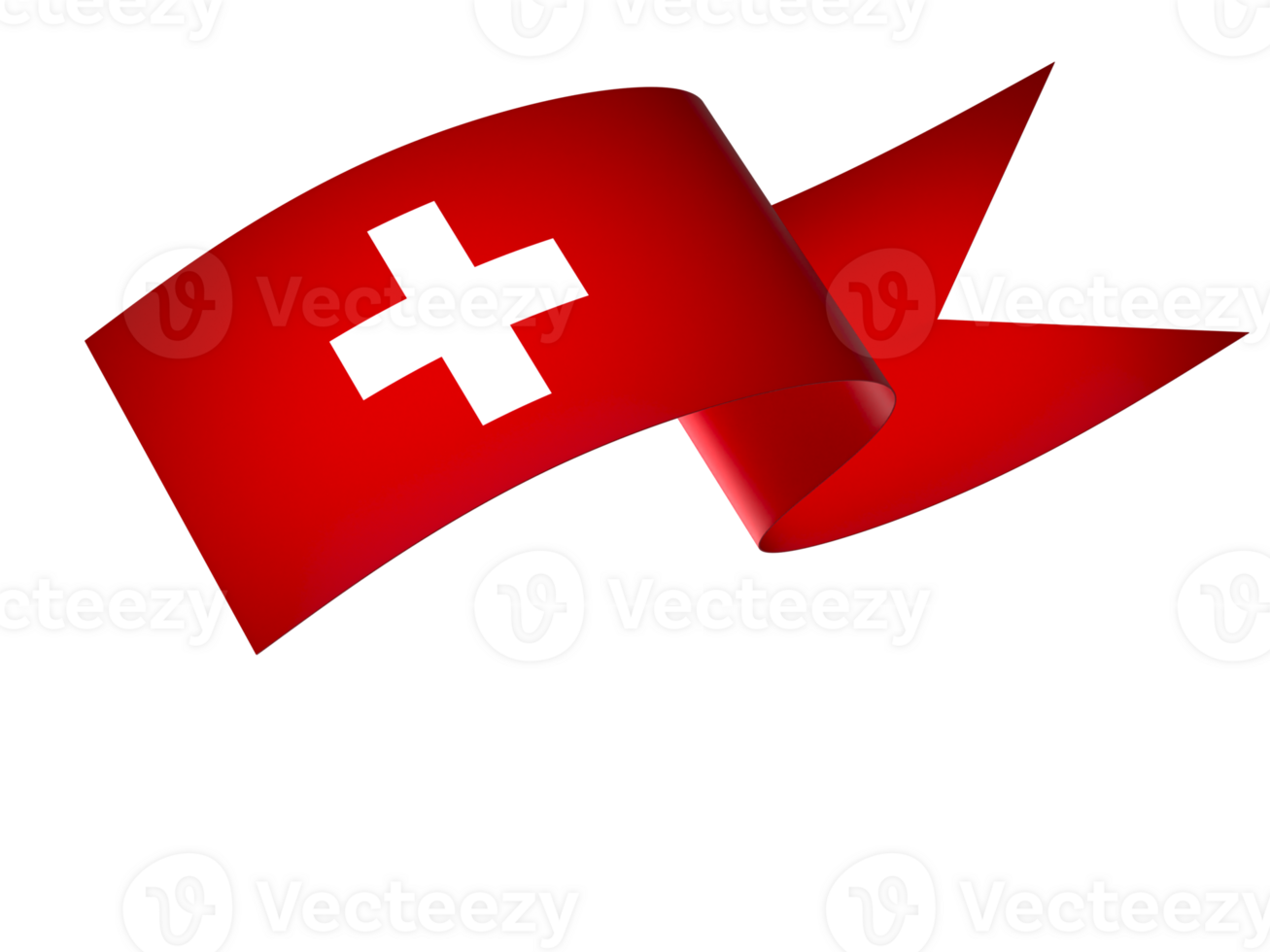 Switzerland flag element design national independence day banner ribbon png