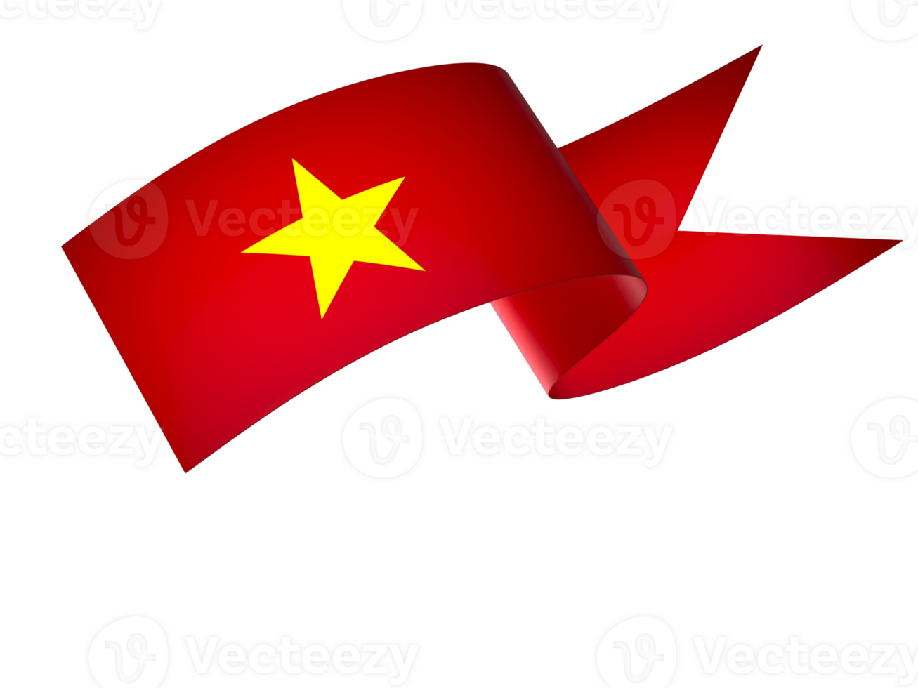 Vietnam flag element design national independence day banner ribbon png