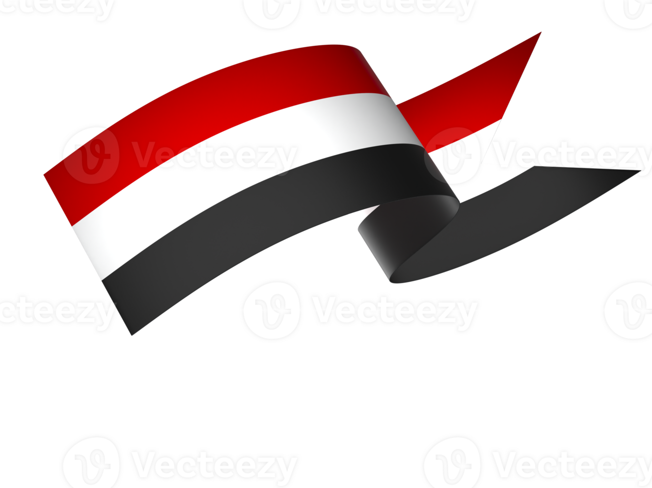 Yemen flag element design national independence day banner ribbon png