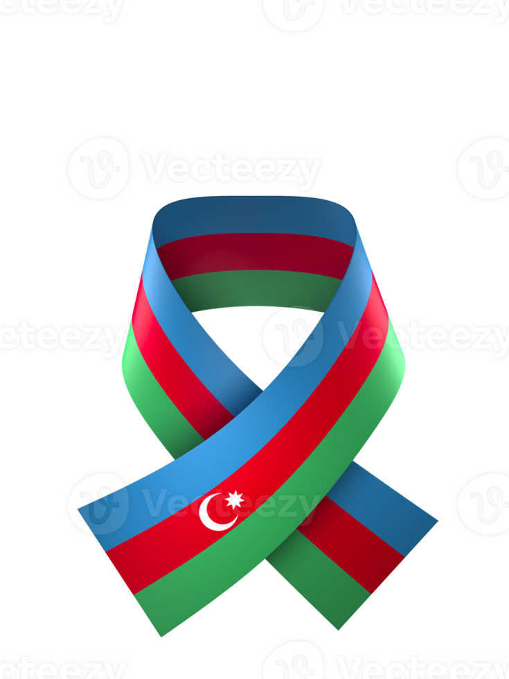 Azerbaijan flag element design national independence day banner ribbon png