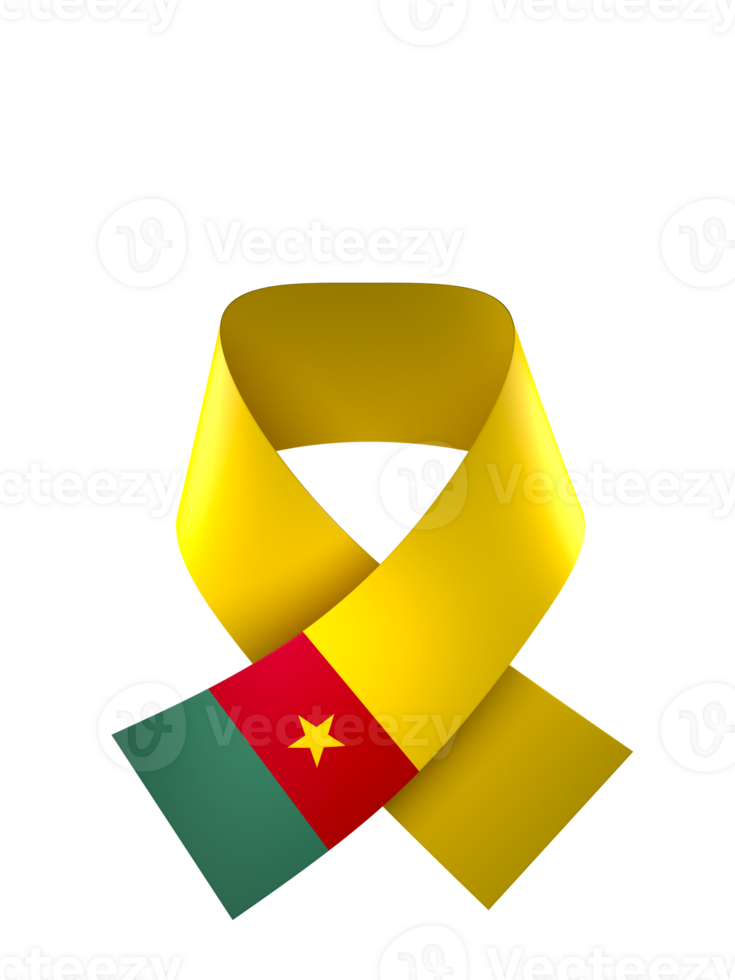 Cameroon flag element design national independence day banner ribbon png