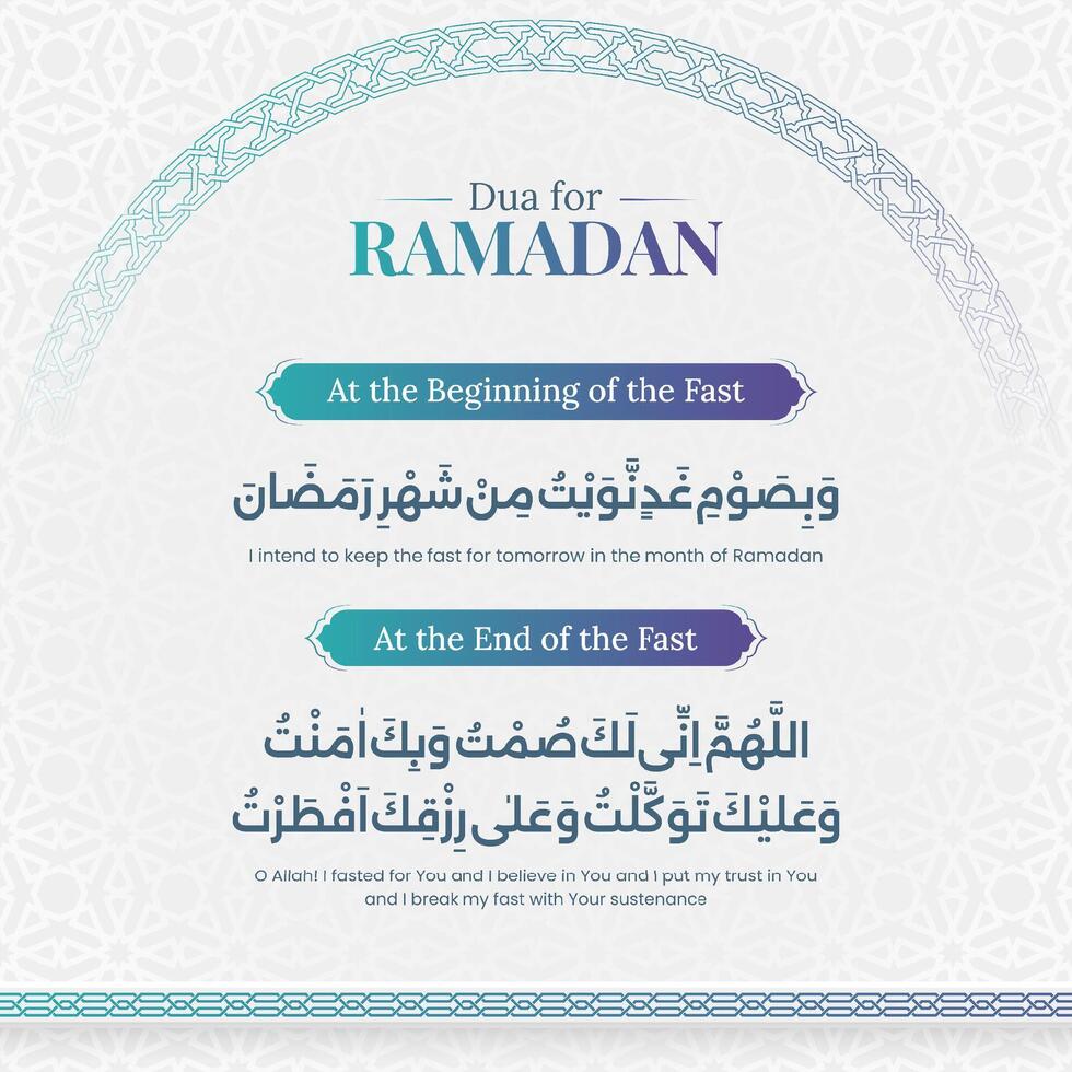 Dua of fasting, Islamic social media post template vector