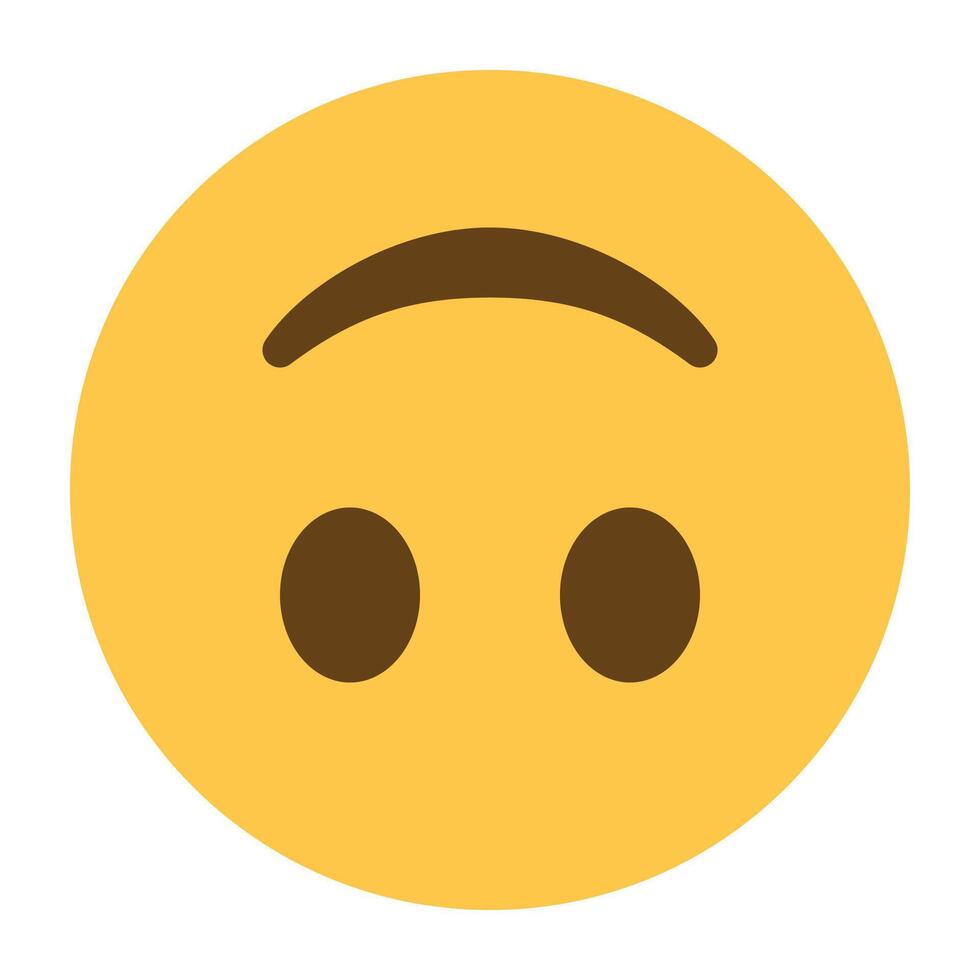 Upside down face emoji icon vector
