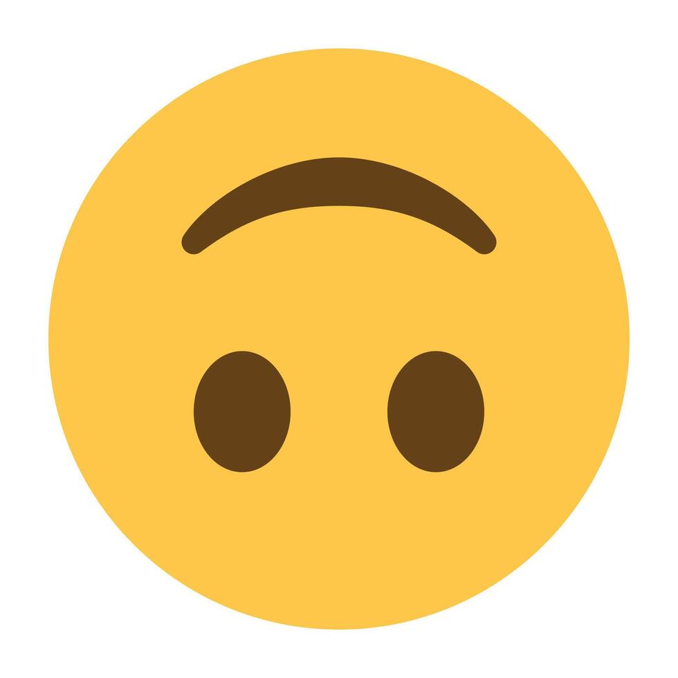 Upside down face emoji icon vector