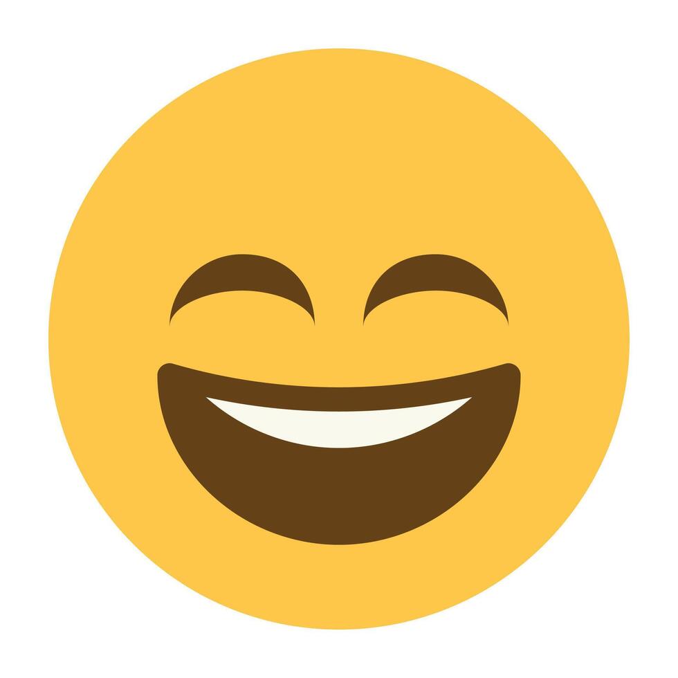 Grinning face with big smiling eyes emoji icon vector