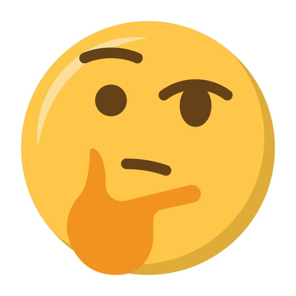 Thinking face emoji icon vector