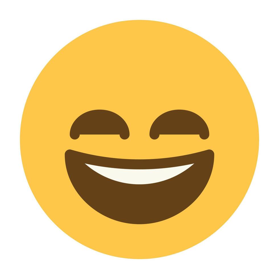 Grinning face with big smiling eyes emoji icon vector