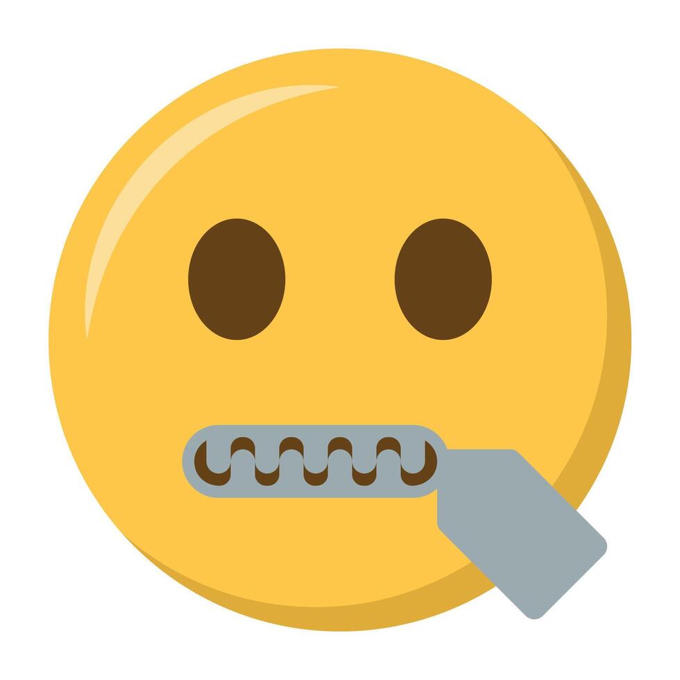 Zipper mouth face emoji icon vector