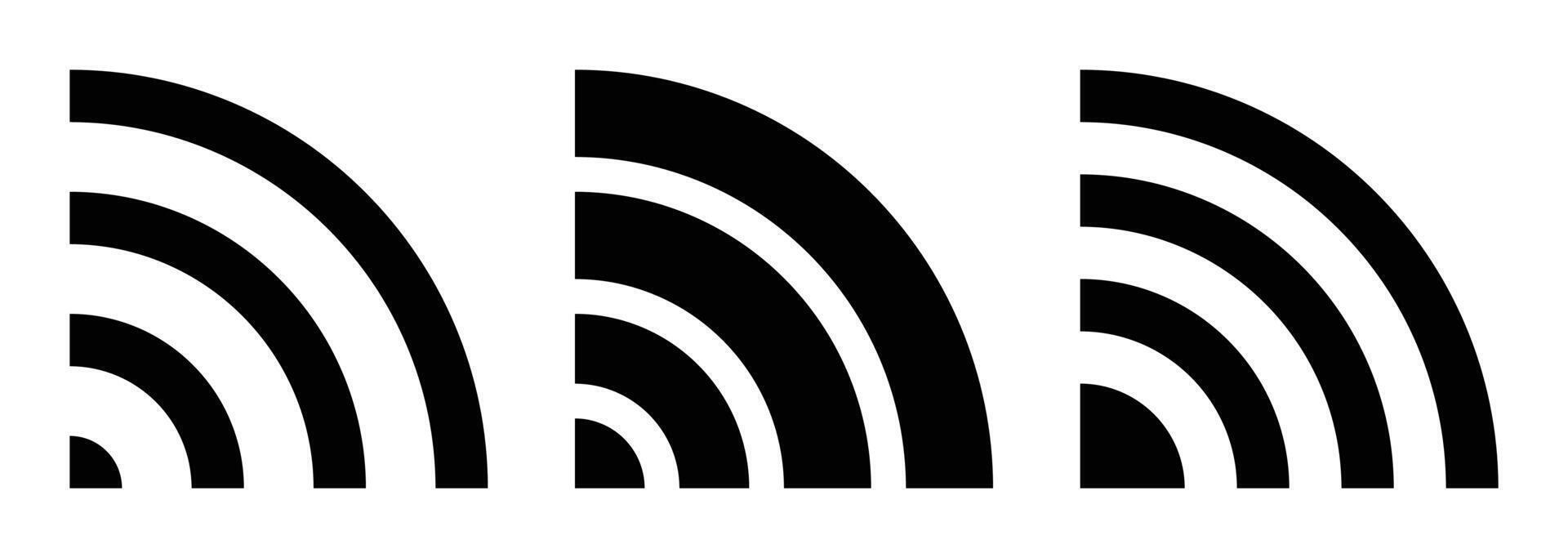 WiFi Signal Icon Set - Wireless Network Strength Symbols vector