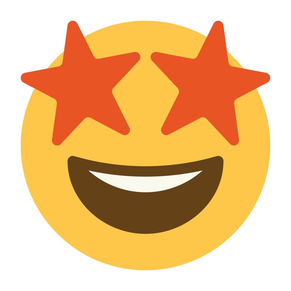 star struck face emoji icon vector