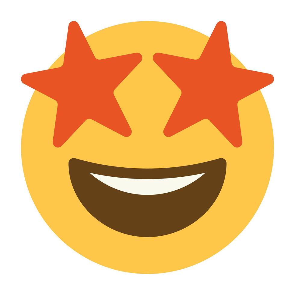 star struck face emoji icon vector