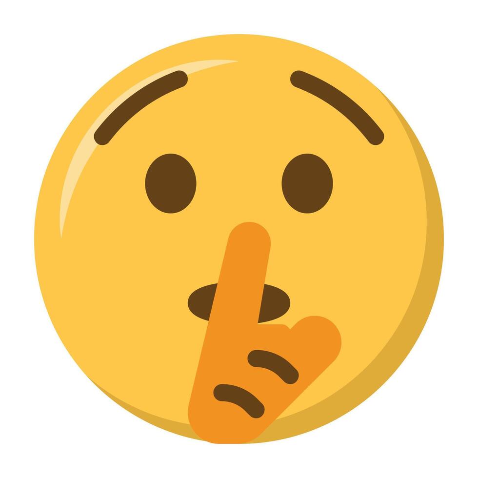 Shushing face emoji icon vector