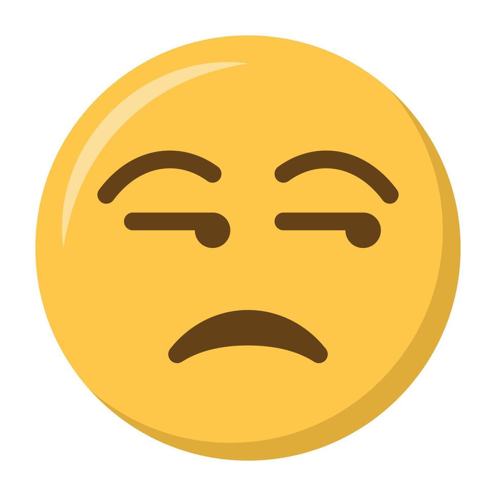 Unamused face emoji icon vector