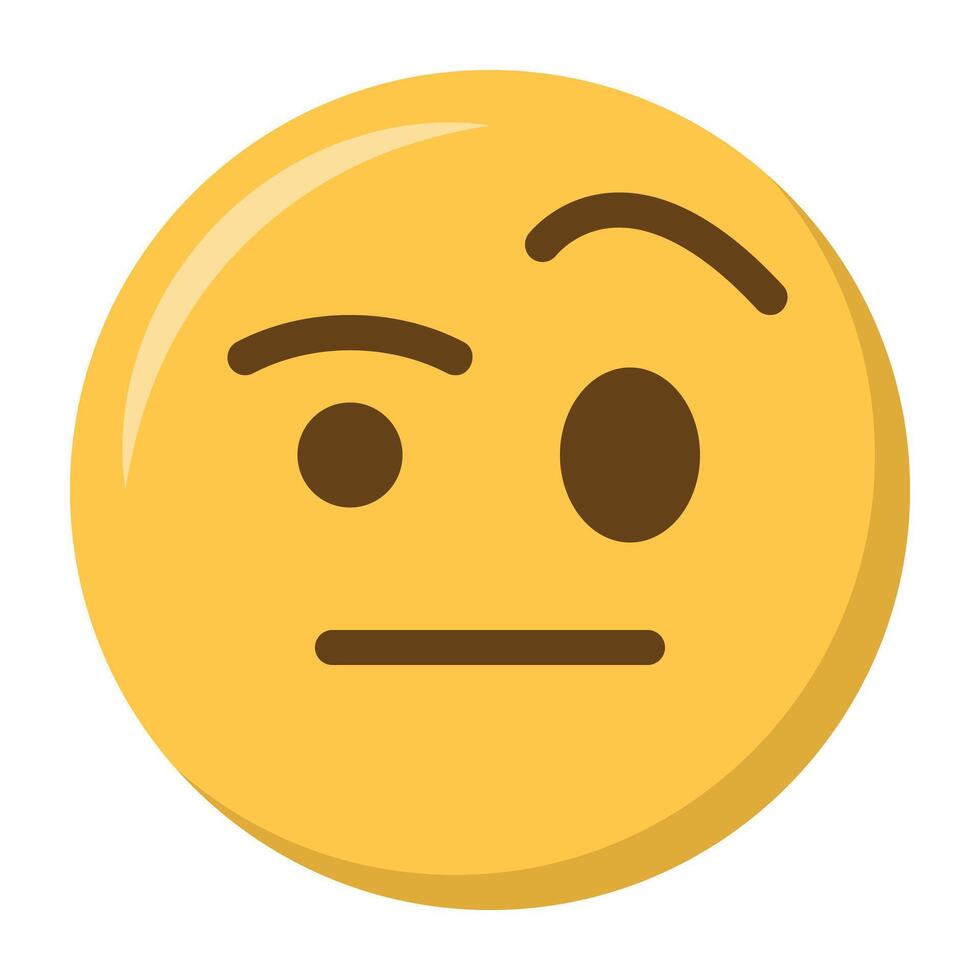 Raised eyebrow face emoji icon vector