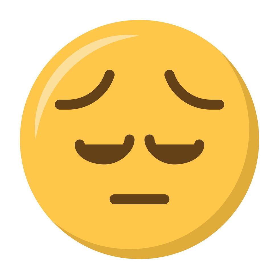 Pensive face emoji icon vector